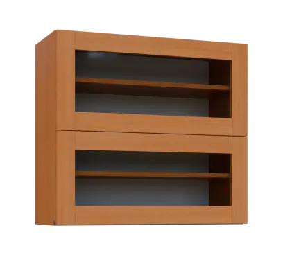 MHHVV - 8S horní skříňka, 2 výklopy, prosklená, 730x800x300, buk royal